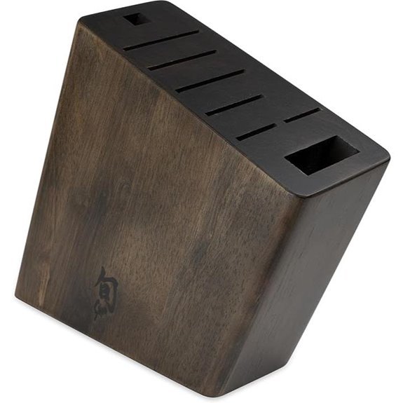 angled 8 slot wooden knife block