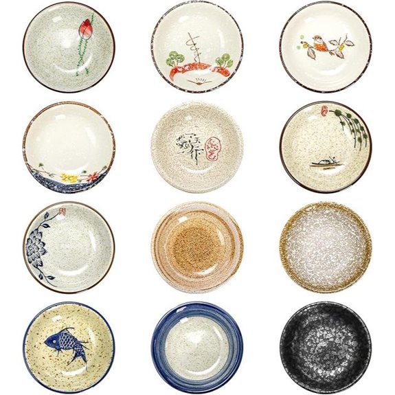 assorted japanese ceramic sauce dishes