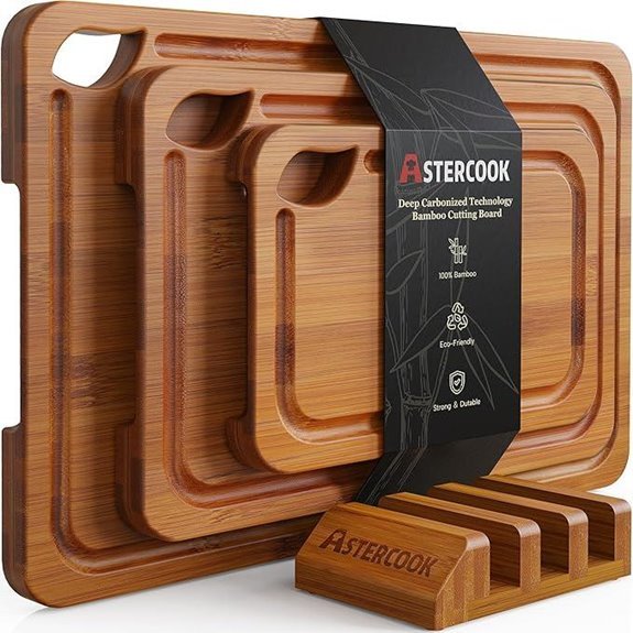 bamboo cutting boards with stand