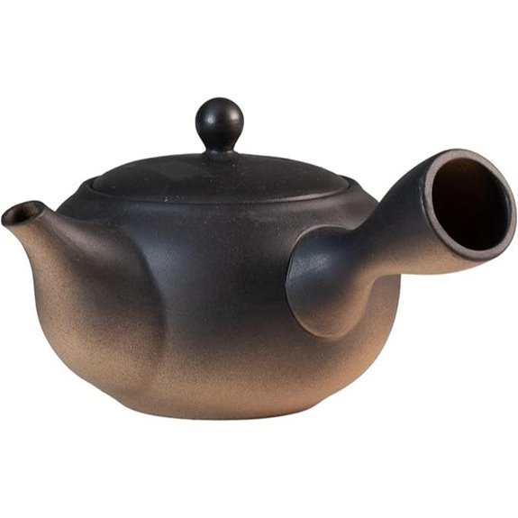 black brown 430ml kyusu pot