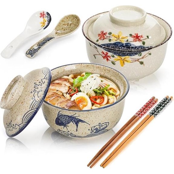 ceramic ramen bowl set