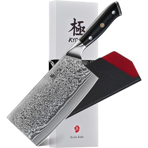 damascus vegetable cleaver knife