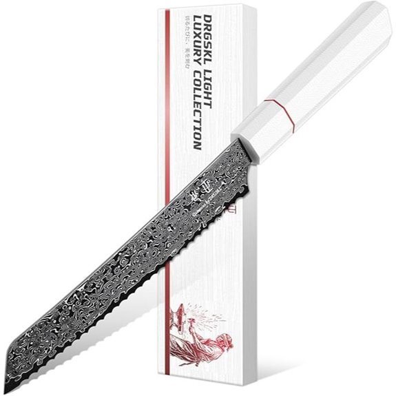 damascus vg10 serrated bread knife