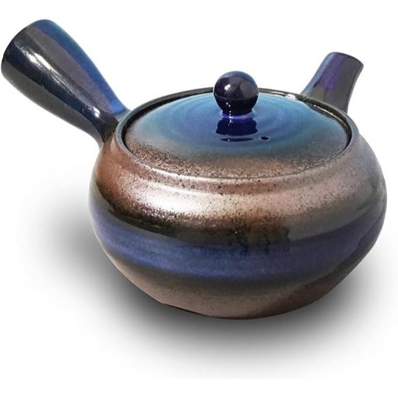 deep blue banko yaki teapot strainer