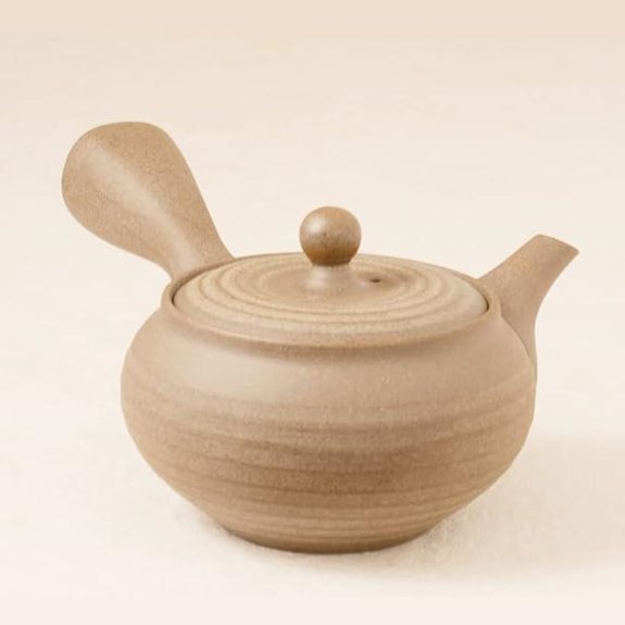 earthy color japanese kyusu teapot