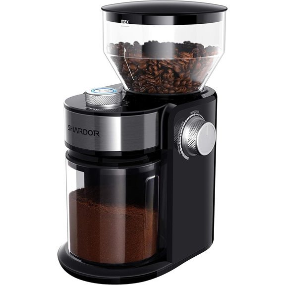 glossy black electric burr grinder