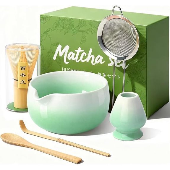 green bamboo matcha whisk set