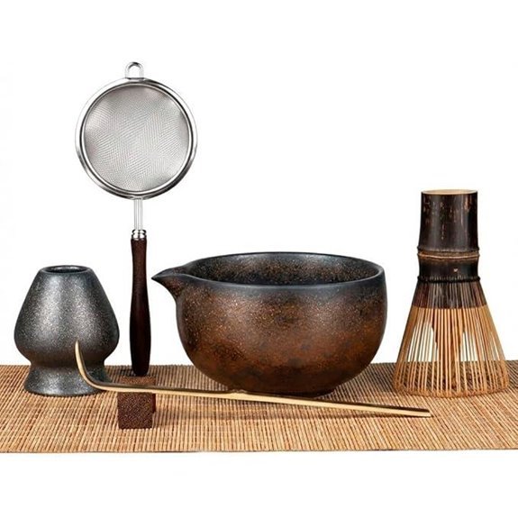 handmade matcha whisk set