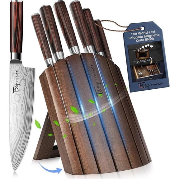 japanese knife set magnetic block