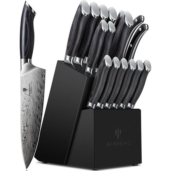 japanese pakkawood knife block set