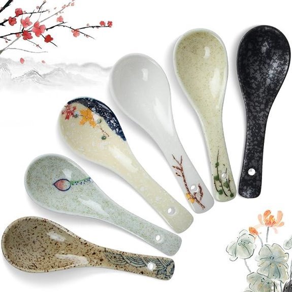 japanese retro ceramic soup spoons