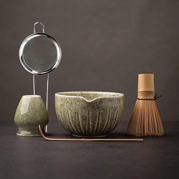 matcha set with stand bowl