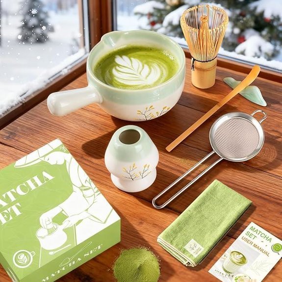 matcha whisk set with bowl