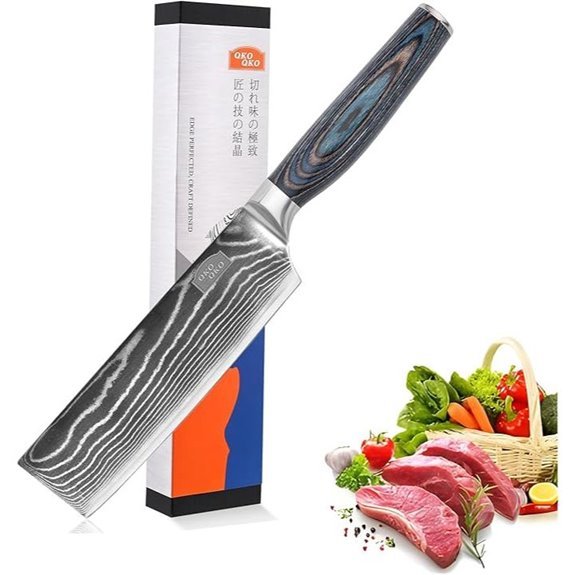 nakiri 7 inch knife wood handle