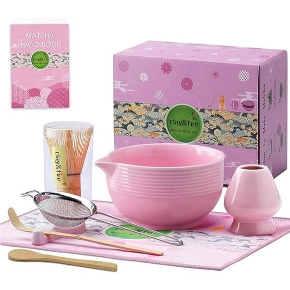 nine piece ceramic matcha whisk set