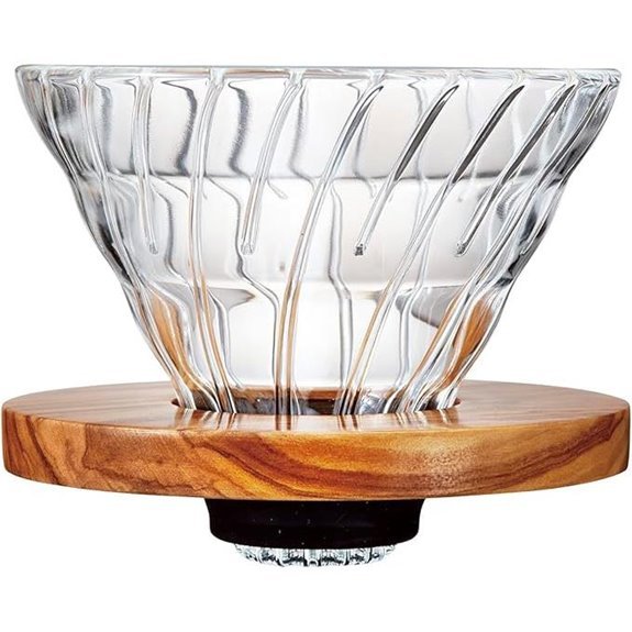 olive wood v60 glass dripper