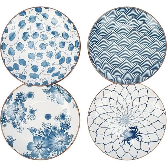 set of four ceramic plates