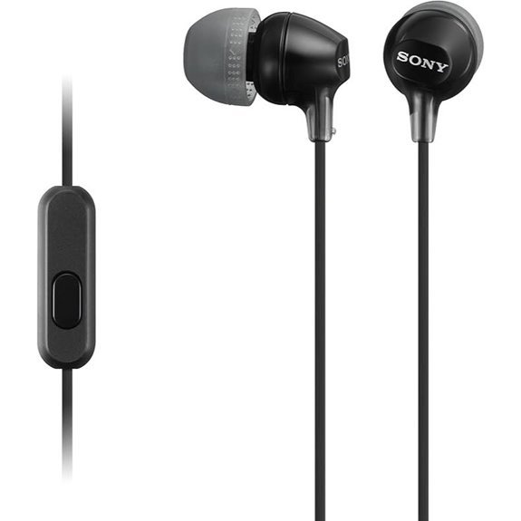 sony black wired earbuds mic
