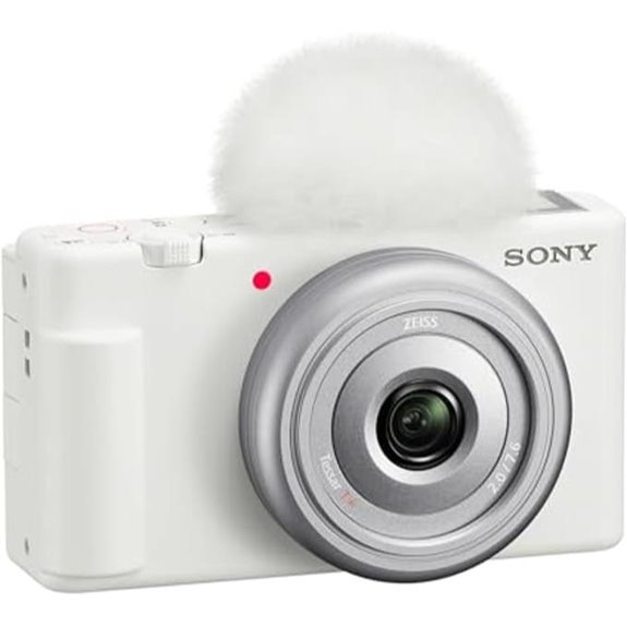 sony zv 1f white vlogger camera