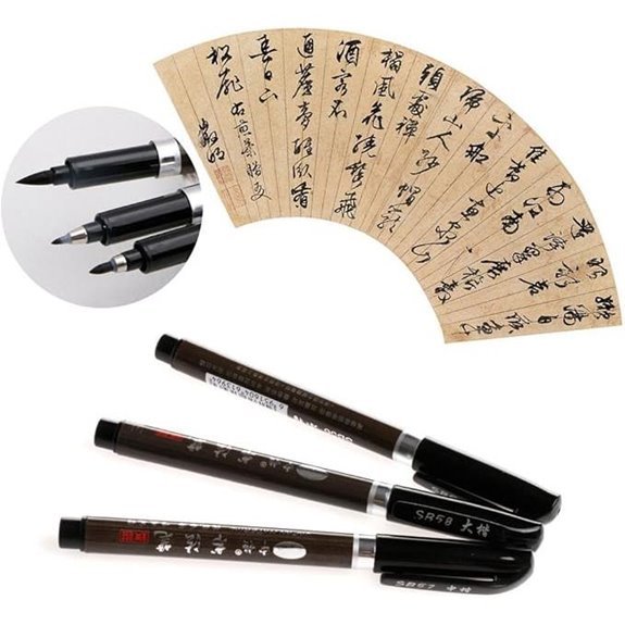 three size calligraphy brushes