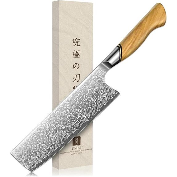 tivoli damascus nakiri knife