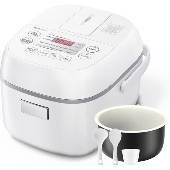 white fuzzy logic mini cooker