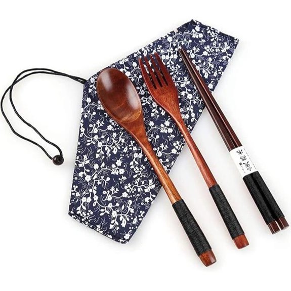 wooden chopsticks set with pouch