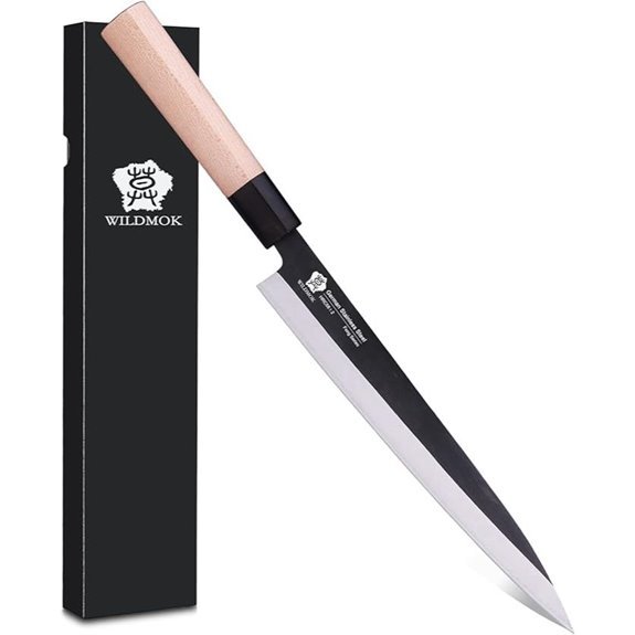 wooden handle sashimi knife